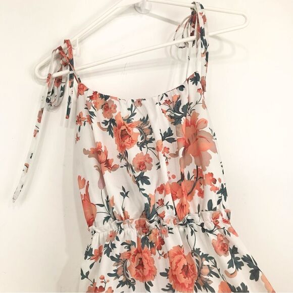 C+D+M Orange Floral Print Tiered Ruffle Halter Dress - Picture 5 of 13